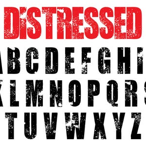 Distressed Font SVG, Distressed Font TTF, Instant Download, Font Svg for Cricut, Distressed Brush, Grunge Font Svg, Distressed Letters SVG