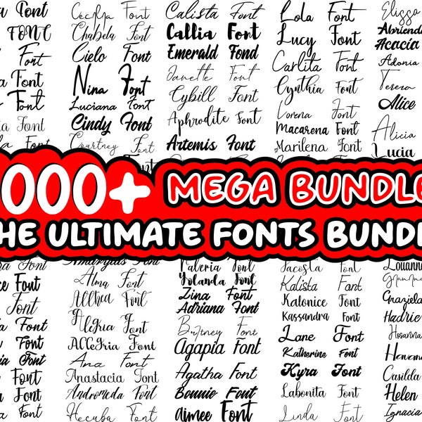 6000 FONTS - INSTANT DOWNLOAD, Fonts for Canva, Wedding Fonts Bundle, Handwritten Fonts, Calligraphy Font, Script Fonts, Cursive Fonts Svg