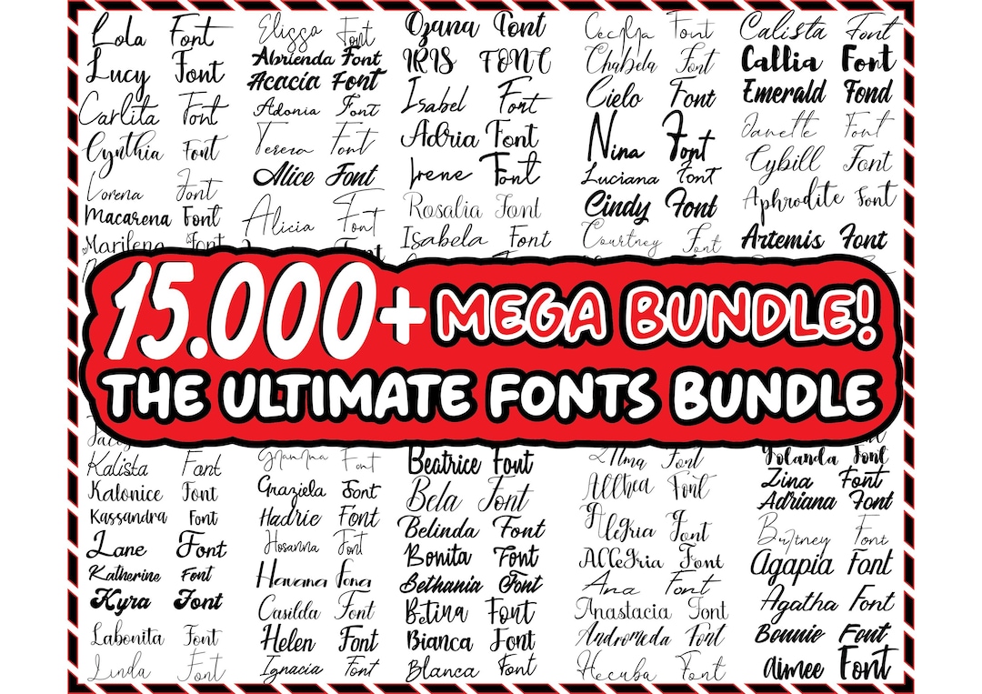 15000+ Mega Font Bundle: TTF Fonts for Cricut, Silhouette, and More - Etsy