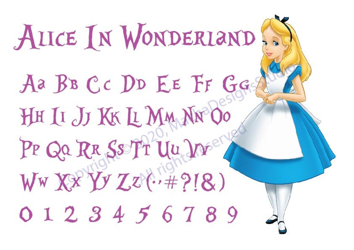 Alice Text Alice in Wonderland Font SVG: Alphabet Clipart (instant Download) - Etsy UK