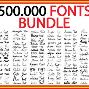500.000 SCHRIFTARTEN, sofortiger Download, Schriftarten für Canva, Hochzeit Schriftarten Bundle, handgeschriebene Schriftarten, Kalligraphie SCHRIFTART, Schreibschrift, kursive Schriftarten SVG