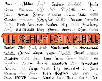 The Premium Fonts Bundle, Mega Collection Fonts, Cursive fonts SVG, Wedding Fonts Bundle SVG, Font SVG, Handwritten Fonts Svg, Cricut Fonts