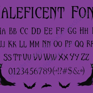 Fuente SVG de Maléfica, Alfabeto SVG de Maléfica, SVG de Maléfica, ClipArt de Maléfica, Cricut de Maléfica, Instalar y descargar, Fuente SVG, Alfabeto
