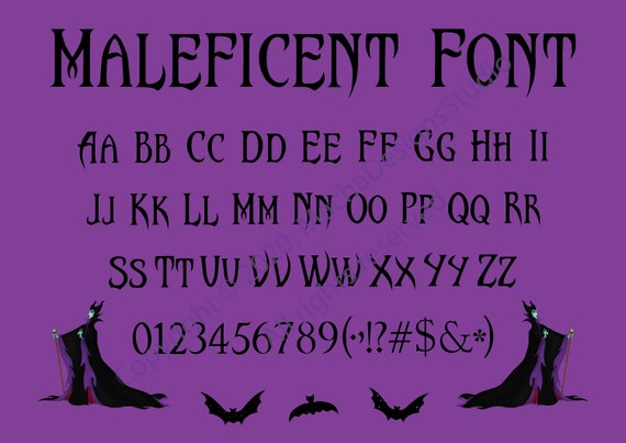 Maleficent Font SVG: Alphabet ClipArt (Digital Download)
