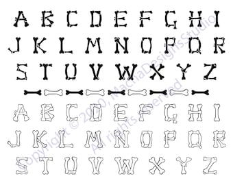Bones Font SVG, Bones Alphabet Svg, Skeleton Font SVG, Instant Download, Font Svg, Halloween Font Svg, Skeleton Svg, Bone Svg, Svg Font Bone