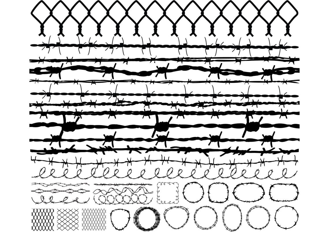 Barbed Wire SVG Bundle: Fence Clipart (digital Download) - Etsy