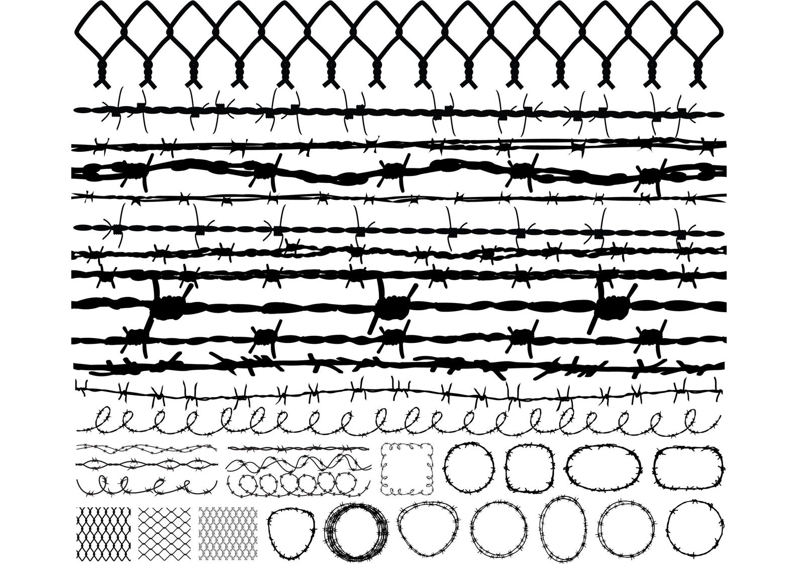 Barbed Wire SVG Bundle: Fence Clipart (digital Download) - Etsy