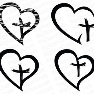 Cruz de amor de Jesús SVG PNG: símbolo de fe cristiana para manualidades, camisetas, diarios bíblicos, letreros, tazas, sublimación y descarga digital.