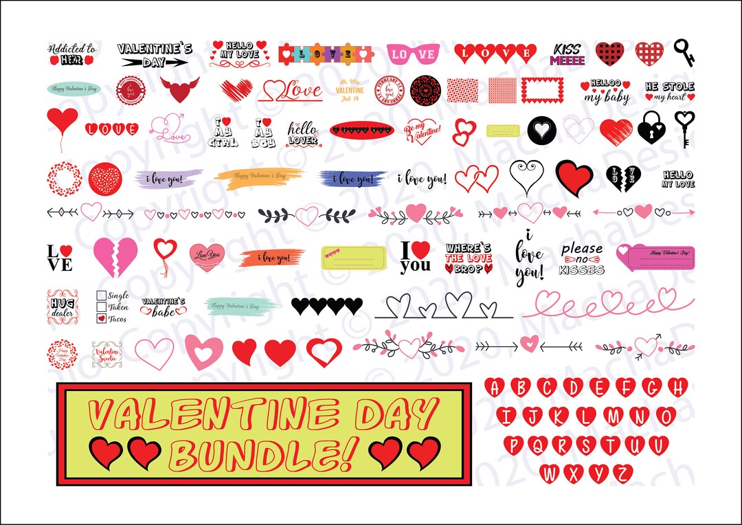 VALENTINE SVG BUNDLE, Digital Download, Valentines Day Svg Bundle, Love ...