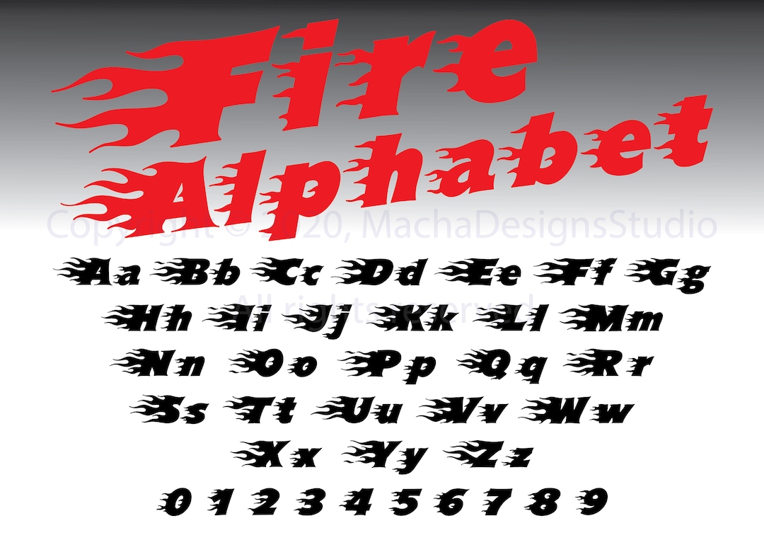 Fire Vector Font Buy Fire Font SVG Fire Alphabet SVG Fire SVG Digital Download Online in ...