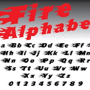 Fire Font SVG: Flame Alphabet (Digital Download)