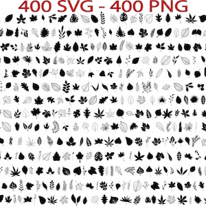 Mega Bundle di Foglie SVG PNG - Clipart Botaniche per Cricut Crafts, T-shirt, Decorazioni Murali, Inviti, Scrapbooking, Sublimazione, Download Digitale