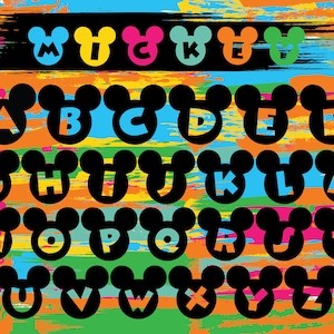 Fuente Mickey SVG, Alfabeto de ratón SVG, Descarga digital, Fuente de ratón SVG, Letras SVG, Descarga instantánea, Regalo personalizado SVG, Archivo de corte de vinilo