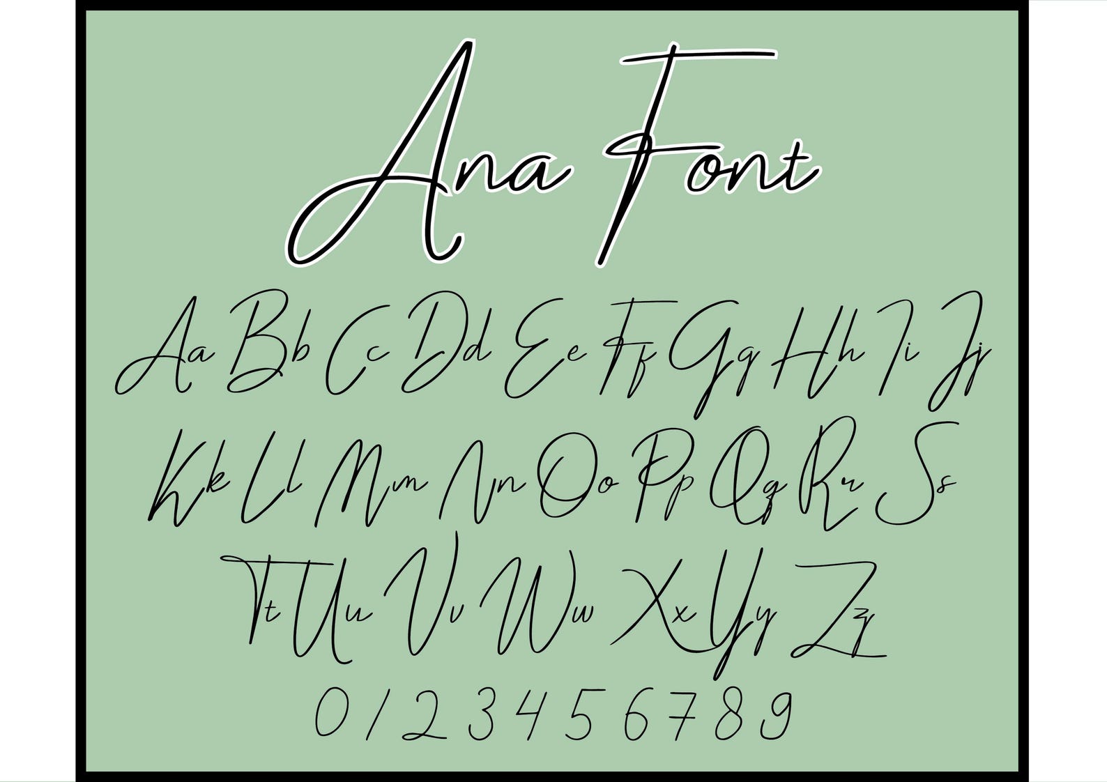 Ana Script Font SVG: Handwritten Elegant Font (digital Download) - Etsy