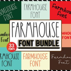 FARMHOUSE FONT SVG-bundel, lettertype Svg, landlettertypen, lettertypen voor Cricut, lettertypen voor Crafters, digitale download, boerderijlettertypen, rustieke lettertypen