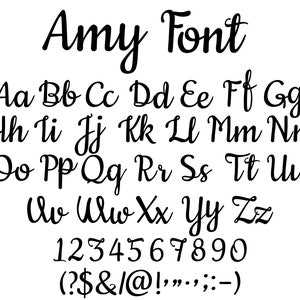 Fuente Amy SVG, Fuente manuscrita SVG, Fuente cursiva SVG, Manuscrita, Descarga digital, Paquete de fuentes, Fuente de aniversario Svg, Fuente de escritura, Png Svg