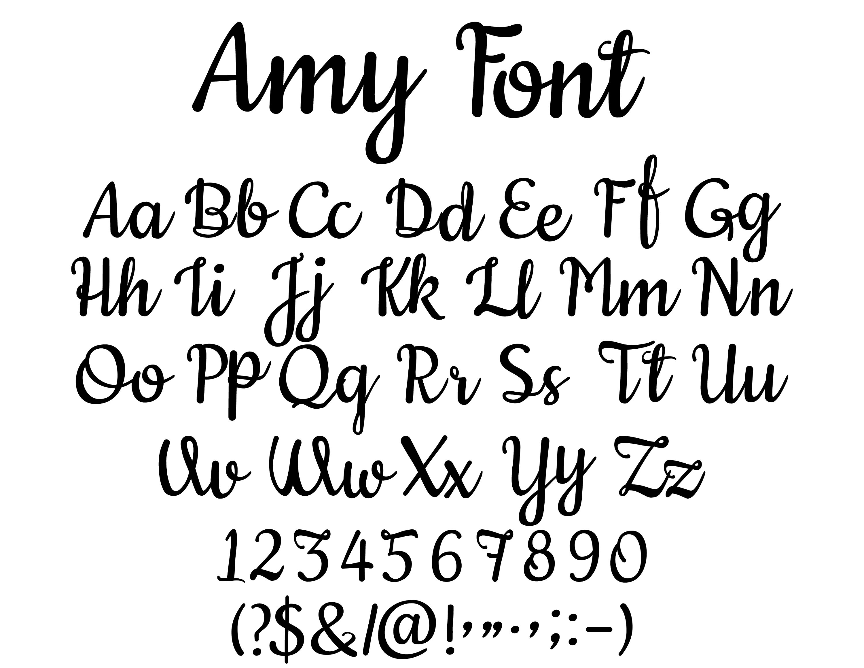 Amy Font SVG: Handwritten Cursive Script (digital Download) - Etsy