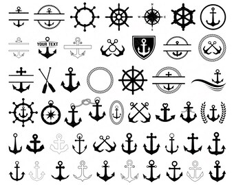 Paquete SVG de ancla: imágenes náuticas, archivos de corte (descarga digital)