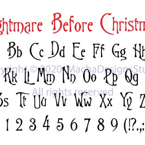 Alptraum vor Weihnachten Schriftart SVG, Weihnachtsschrift SVG, Druckbare Clipart SVG, Schrift SVG, Digitaler Download, Schrift Download, Sofort Download