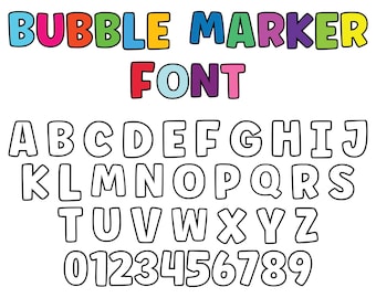 Doodle lettertype SVG: omtrekalfabet (TTF, PNG)
