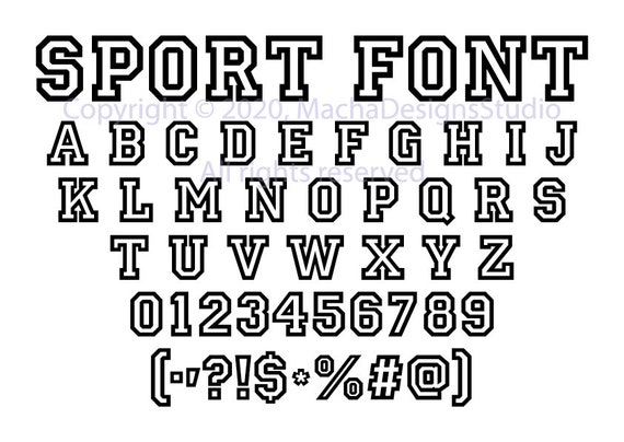 Download Sport Font Svg Instant Download Font Svg Sport Alphabet Etsy