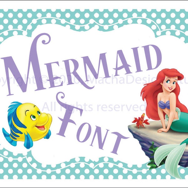 The Little Mermaid Font SVG, The Little Mermaid Alphabet SVG, Font SVG, Instant Download, Little Mermaid Font Svg, Litte Mermaid Svg,Font