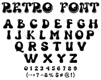 ALPHABET RÉTRO SVG, Svg de police, Svg de police rétro Groovy, Svg de l&#39;Alphabet rétro, Svg de l&#39;Alphabet, police Svg vintage, Svg de l&#39;alphabet Groovy, clipart rétro