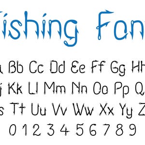 Hameçon de pêche police, police de caractères SVG, fichiers pour Cricut, téléchargement immédiat, pêche Svg, pêche police lettres SVG, art numérique, police ttf