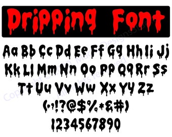 Dripping Font SVG, Dripping Alphabet SVG, Instant Download, Font SVG, Alphabet Svg, Digital Download, Blood Font Svg, Blood Alphabet Svg