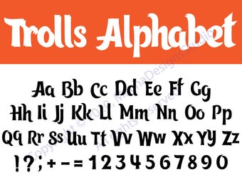 trolls alphabet svg etsy