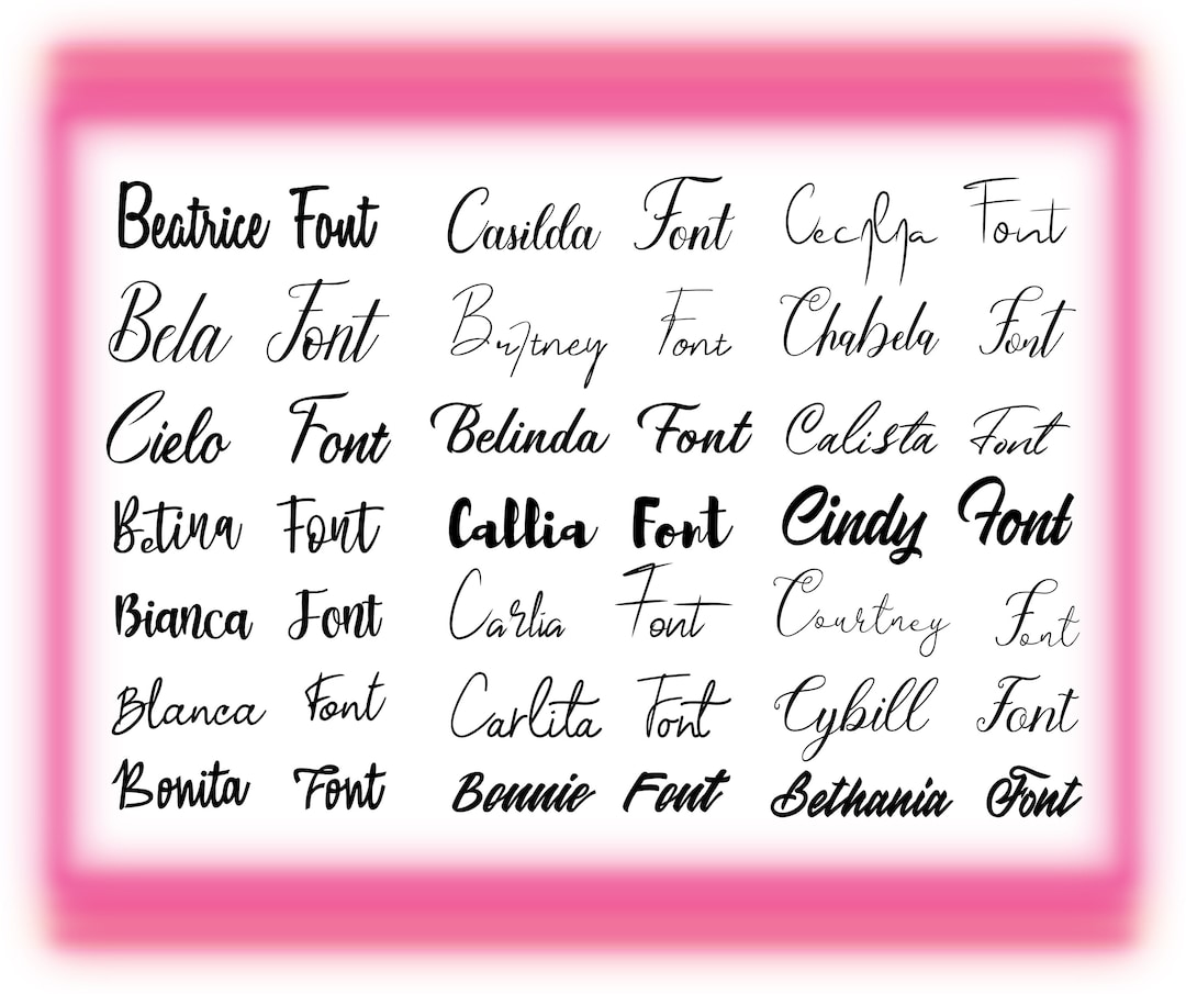 Handwritten Cursive Font Bundle: #2 SVG, TTF, PNG (digital Download) - Etsy