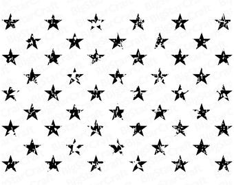 50 Distressed Star Clipart: Grunge Star PNG SVG Bundle (Digital Download)