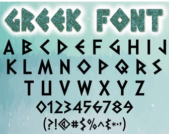 Greek Alphabet Font SVG, PNG, TTF (Digital Download)