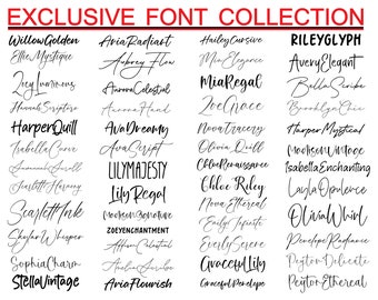 FONT BUNDLE  - Instant Download, Calligraphy Font, Cursive Fonts, Wedding Fonts Bundle, Handwritten Fonts, Font Ttf, Fonts for Canva, FONT