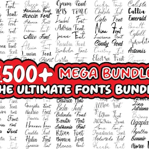 5.500 FONTS - SOFORTIGER DOWNLOAD, Schriftarten für Canva, Schreibschrift, Schreibschrift, Hochzeit Schriftarten Bundle, Handschriftliche Schriftarten, Kalligraphie Schriftarten
