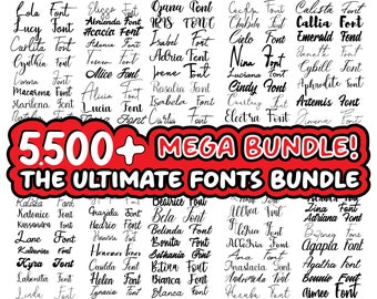 5.500 FONT - DOWNLOAD IMMEDIATO, caratteri per Canva, caratteri script, caratteri corsivi Svg, pacchetto caratteri per matrimoni, caratteri scritti a mano, caratteri calligrafici