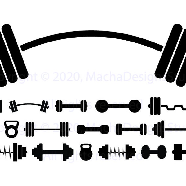 Barbell Bundle SVG, Sport SVG, Gym Svg, Barbell SVG, Gym Shirt Svg, Digital Download, Fitness Svg, Heart Beat Svg, Instant Download, Svg