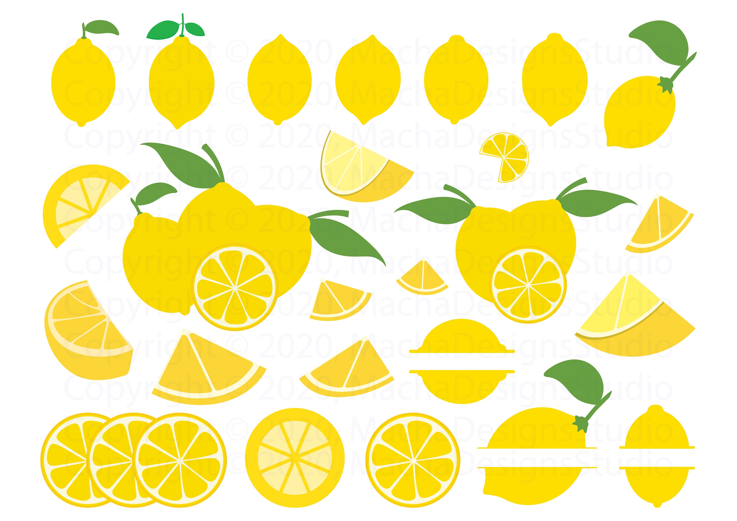 Lemon SVG Bundle Lemon SVG Lemon Slice Instant Download Etsy