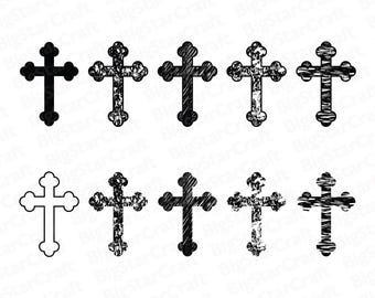SVG-bundel met orthodox kruis: Oost-christelijke clipart (digitale download)