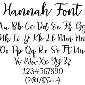 Hannah Font SVG, Handwritten Font SVG, Cursive Font SVG, Handwritten, Digital Download, Font Bundle, Anniversary Font Svg, Script Font SvG