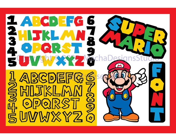 SUPER MARIO FONT Svg, Super Mario Alphabet Svg, Super Mario Letters and ...