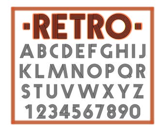 Fuente SVG con estilo de los 70: Tipografía retro (descarga digital)