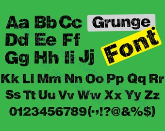Fuente Grunge SVG: Alfabeto desgastado (Descarga digital)