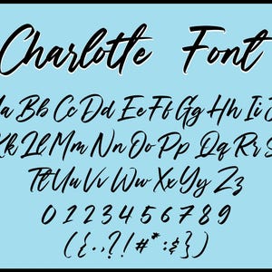 Fuente Charlotte SVG, Fuente manuscrita PNG, Tipografía script TTF, Manuscrita elegante, Fuentes para Cricut, Fuentes Silhouette, Descarga instantánea
