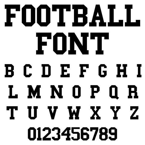FOOTBALL FONT, Letters Svg, Numbers SVG, Football Letters and Numbers, Sport Numbers Svg, Athletic Font Svg, Sport Svg, Sport ClipArt, Sport