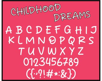 Childhood Dreams Font: Birthday Anniversary SVG, TTF (Digital Download)