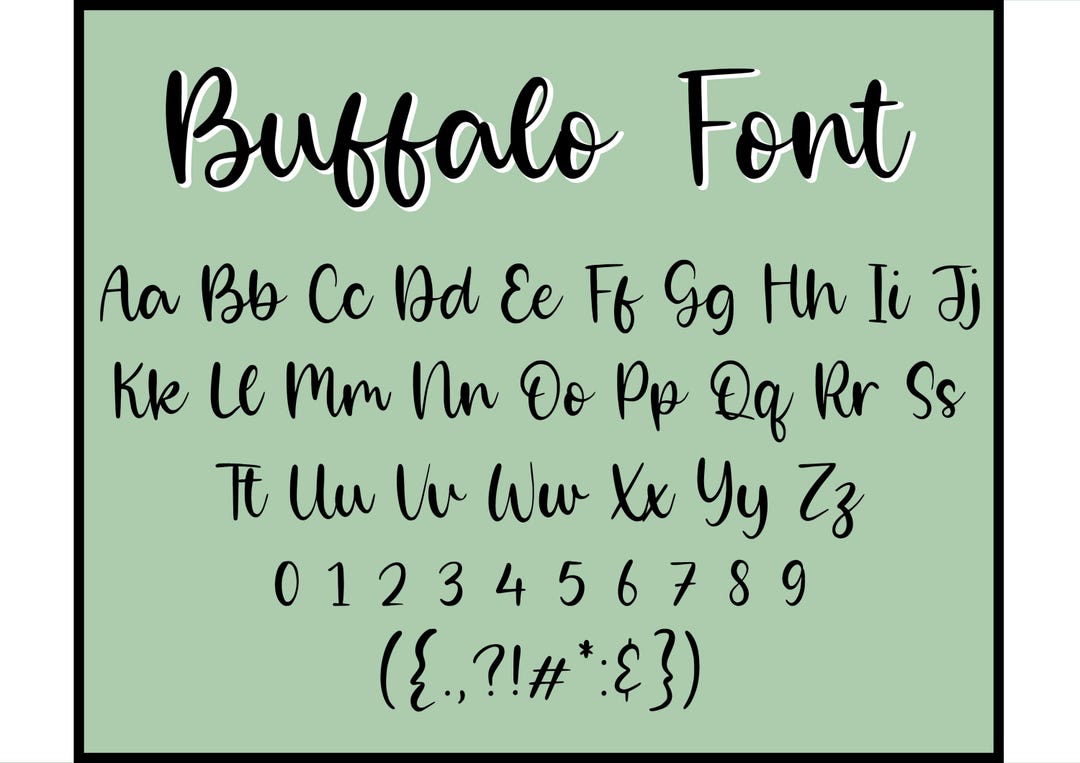 Buffalo Script Font: Stylish Handwritten Typeface (SVG, TTF, PNG) - Etsy