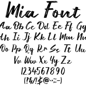 Mia Font SVG, Handwritten Font SVG, Cursive Font SVG, Handwritten, Digital Download, Font Bundle, Anniversary Font Svg, Script Font ttf/svg
