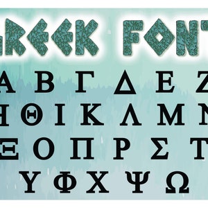 FONT GRECO SVG, Download digitale, Greco SVG, Font SVG, Silhouette Cameo, File di taglio dell'alfabeto, Font Procreate, Download del font, File di taglio Cricut