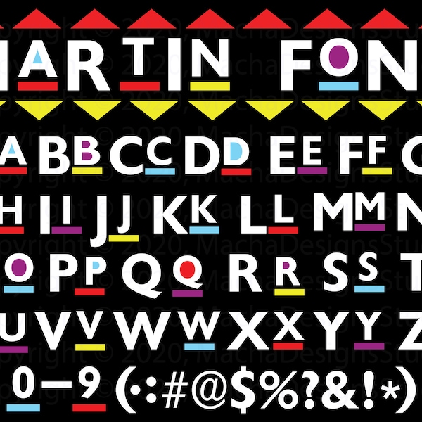 Police Martin SVG : lettres de l'alphabet africain (téléchargement instantané)